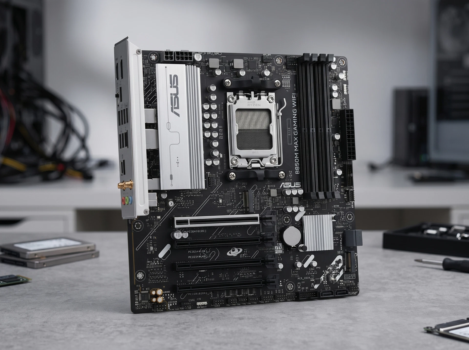 Материнская плата Asus B850m Max Gaming Wifi, Socket AM5, AMD B850, mATX, RTL [90MB1LL0-M0EAY0] - фото в интерьере