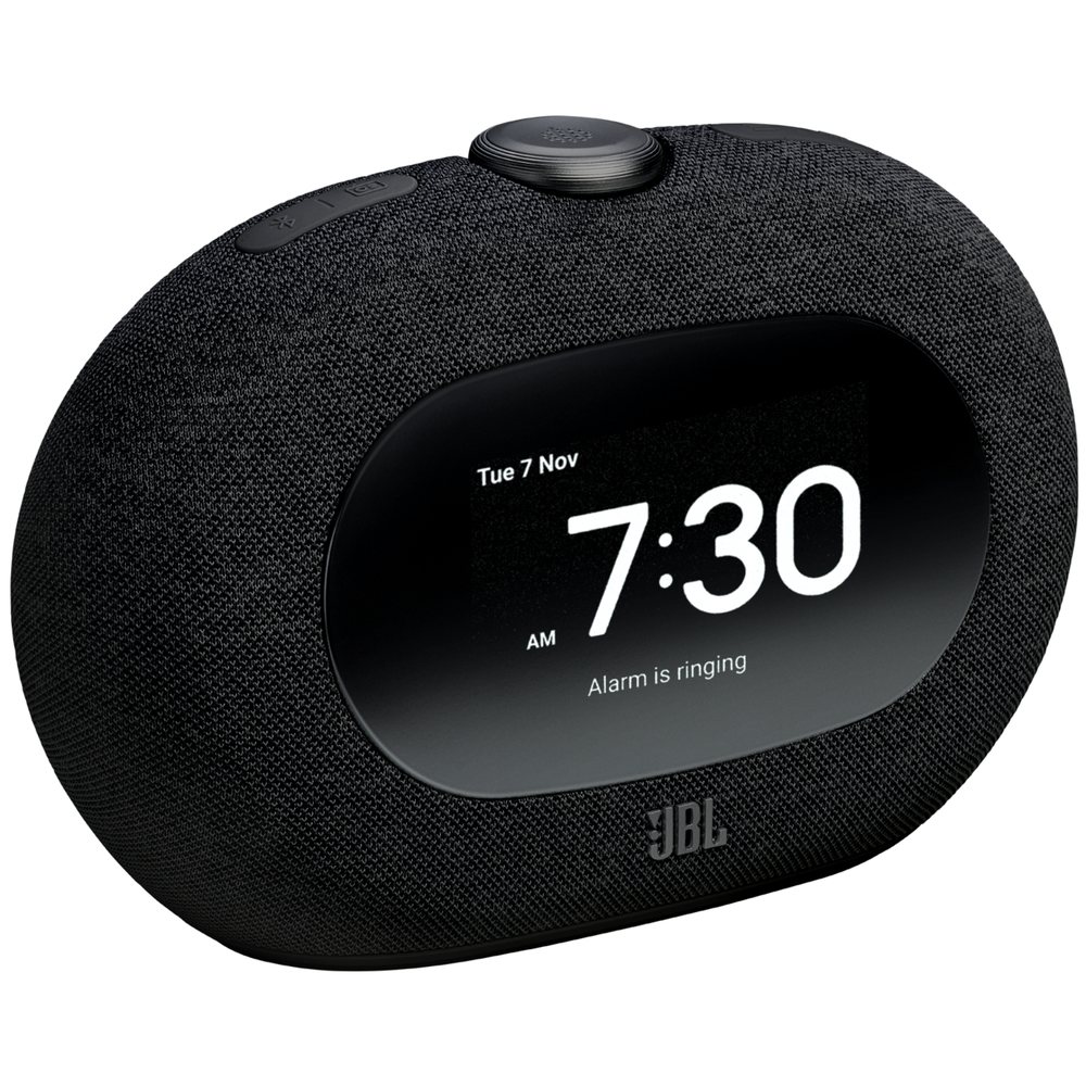 JBL Horizon 3 Black боковой вид текстильная отделка дисплей показывает время и уведомление будильника