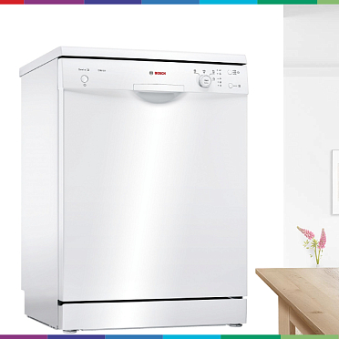Bosch SPV2IKX10E боковой вид закрытой машины с панелью управления, конденсационная сушка