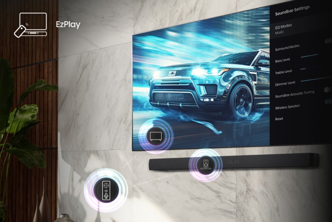 Hisense 50E7Q &mdash; EzPlay, управление саундбаром через ТВ
