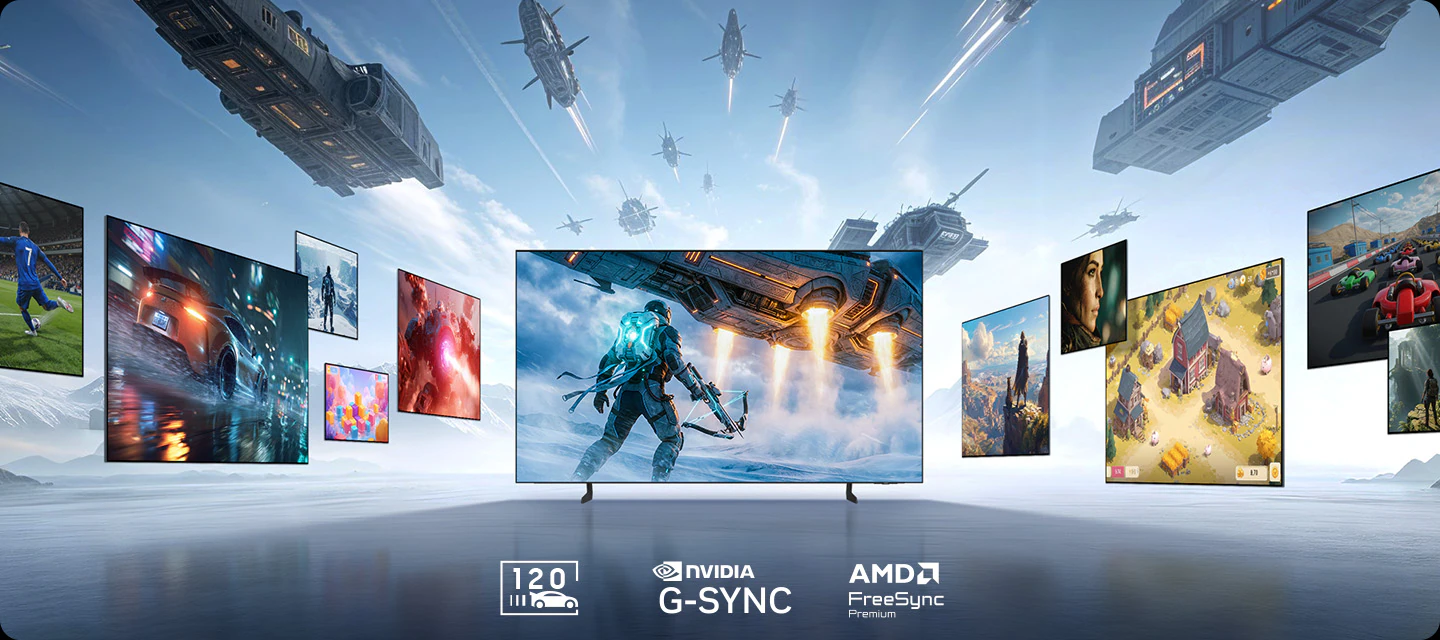 Samsung QE48S85H игровой режим — Motion Xcelerator 120 Гц, NVIDIA G-Sync и AMD FreeSync Premium для PS5 и Xbox