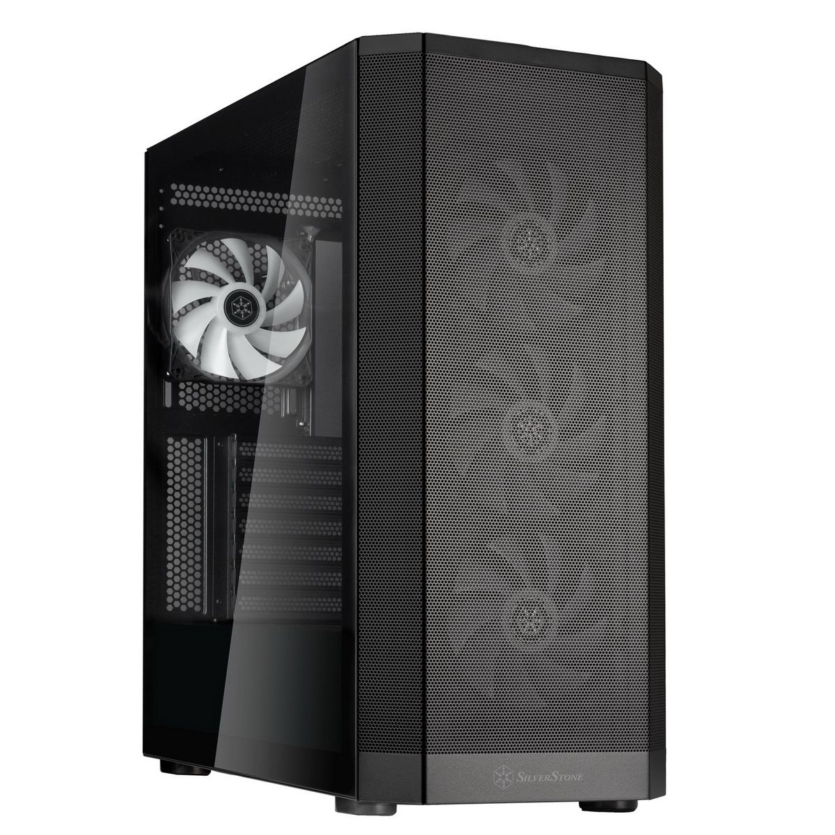 SilverStone SST-FA514X-BG вид спереди без подсветки, сетчатая фронтальная панель