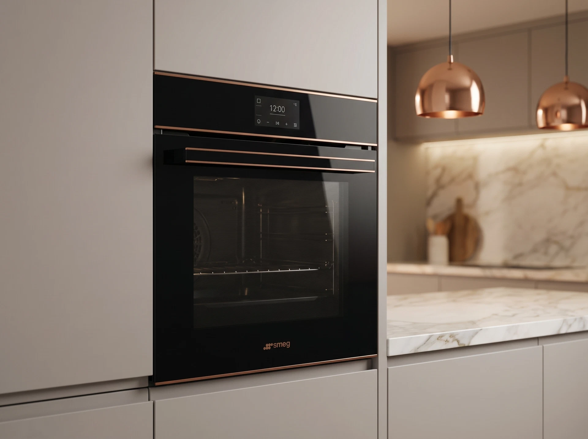 Электрический духовой шкаф Smeg Dolce Stil Novo SOP6604S2PNR - фото в интерьере