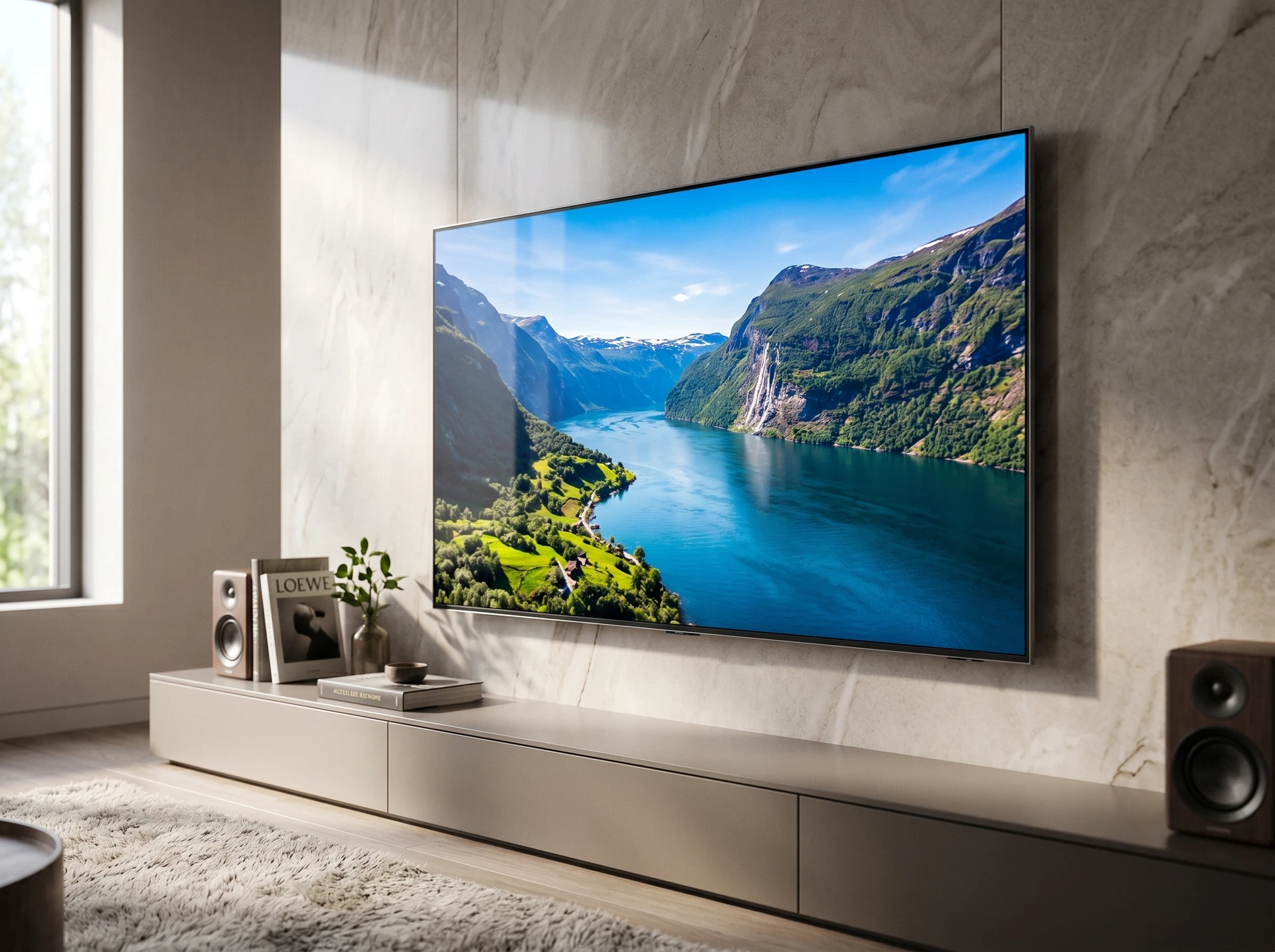 Samsung QE50QN80H в интерьере гостиной — компактный 50-дюймовый Neo QLED