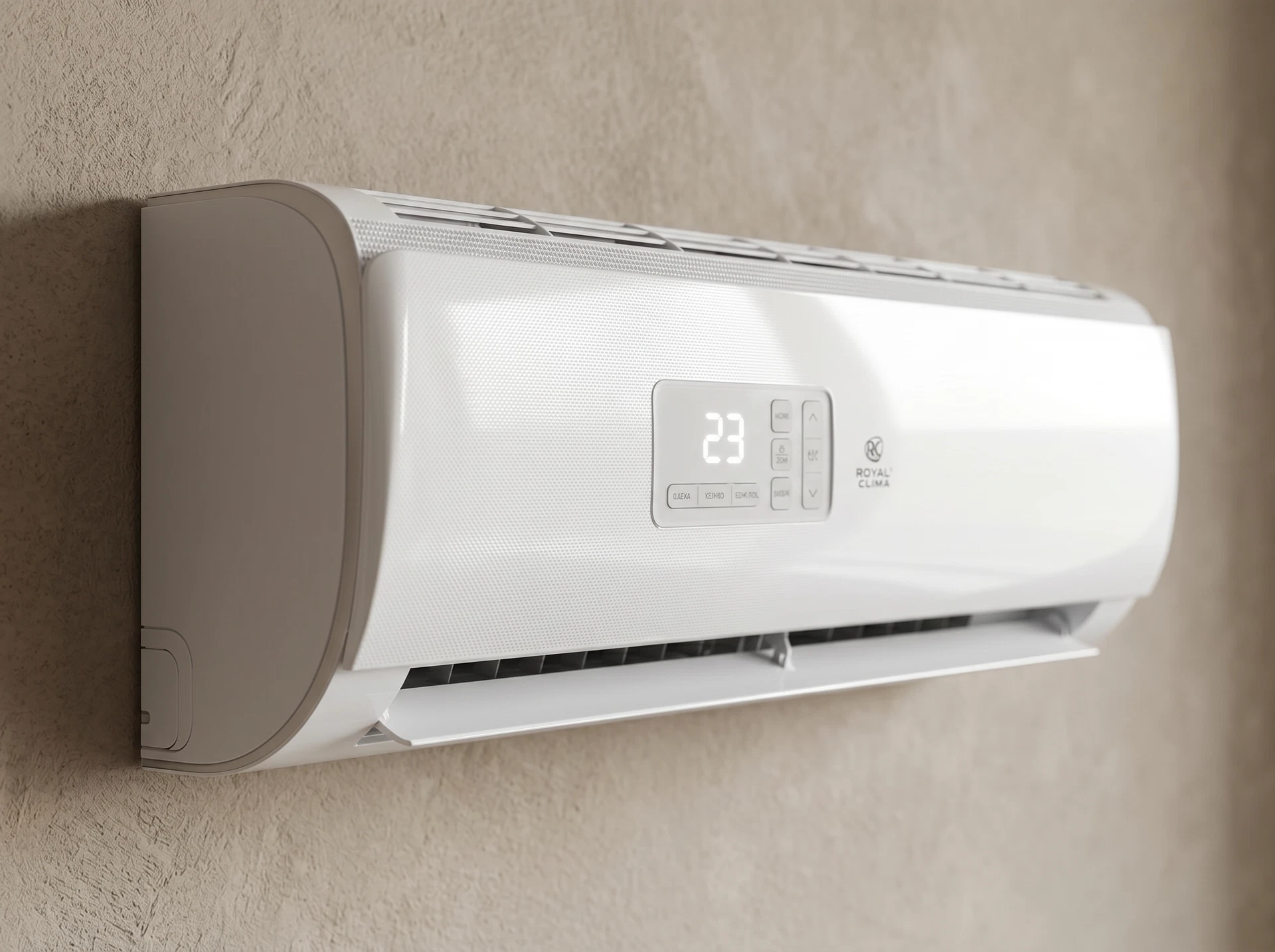 Royal Clima RC-TWL70HN — монтаж в интерьере, вид сбоку