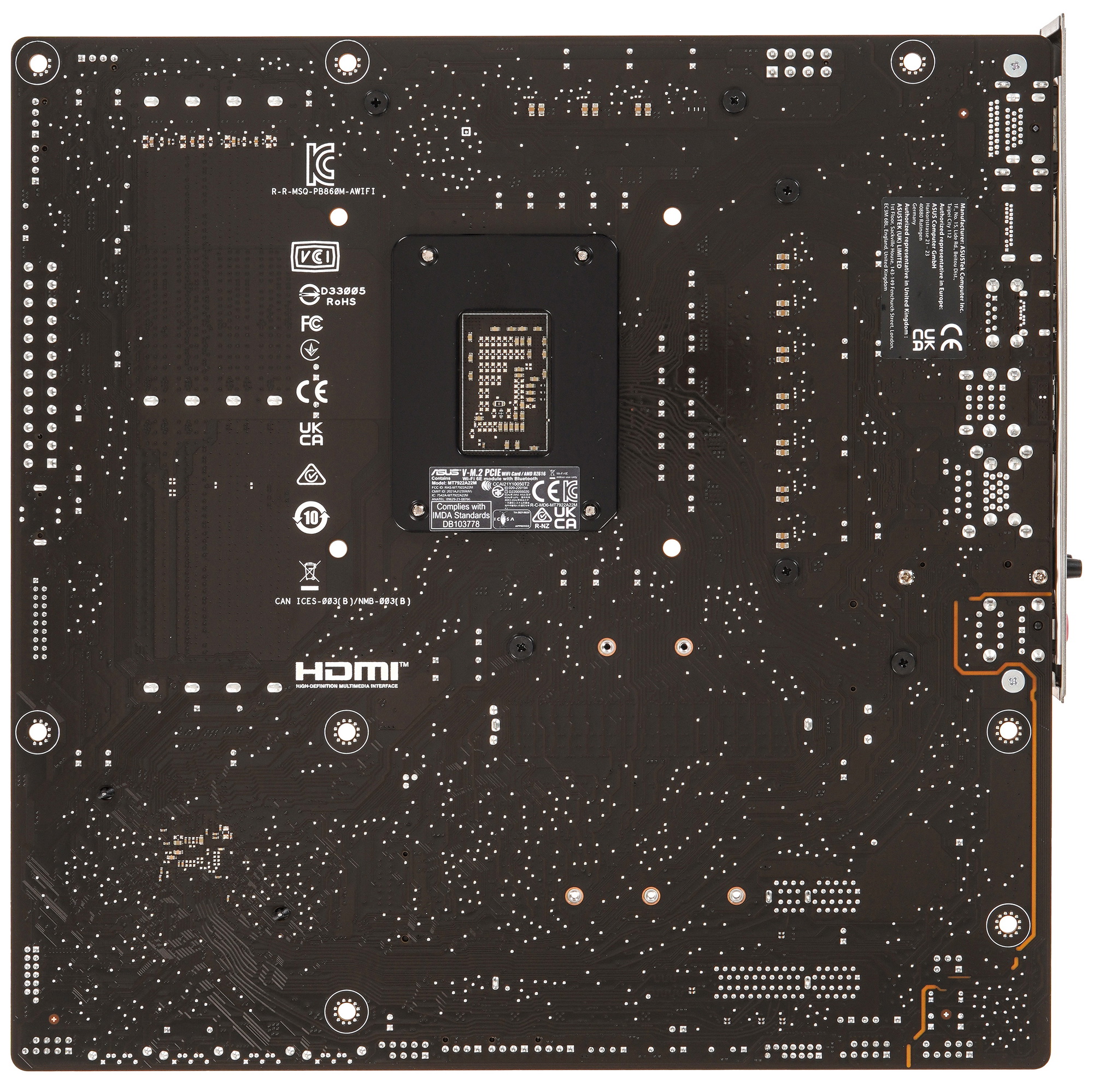 ASUS Prime B860M-A WiFi задняя панель портов USB HDMI DisplayPort