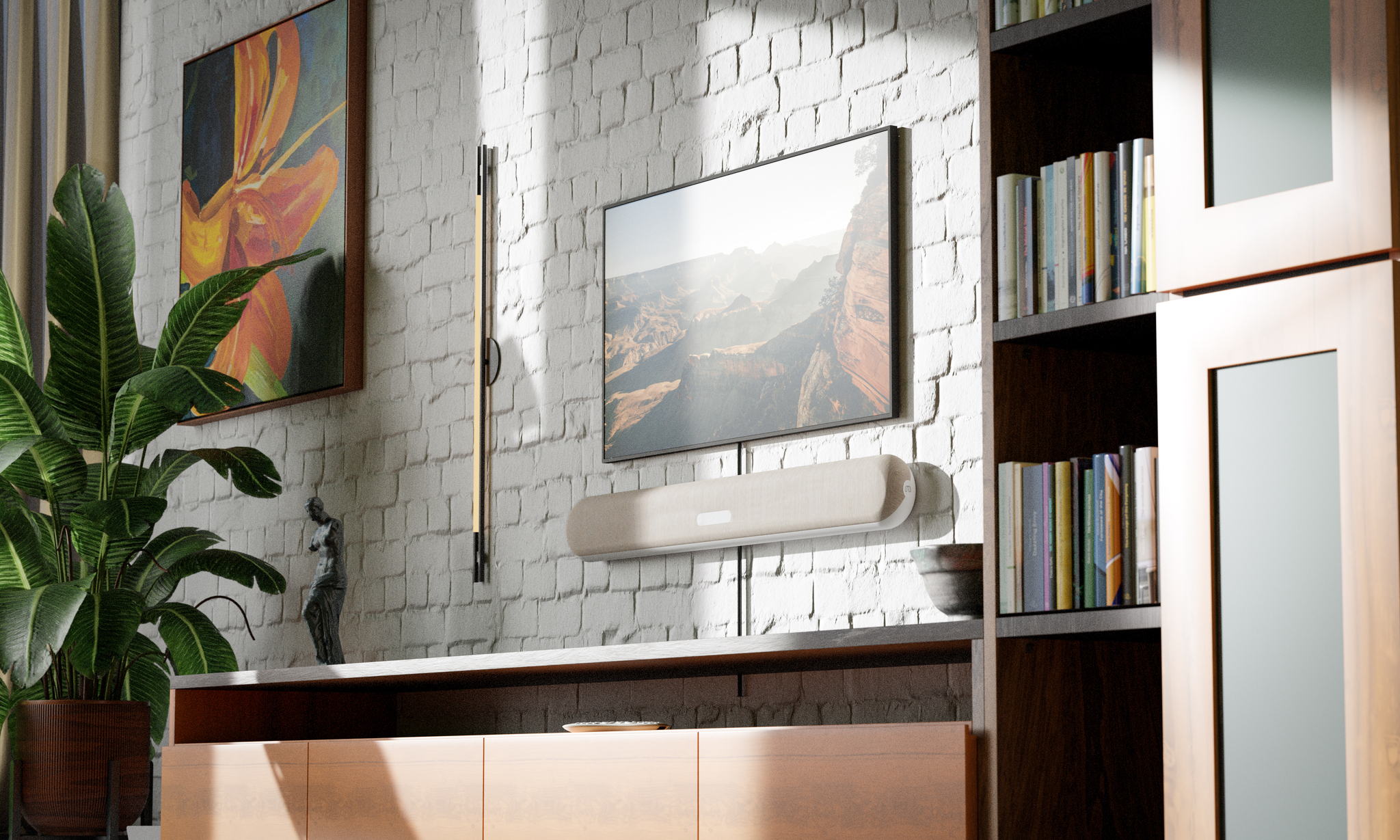 Bluesound PULSE CINEMA MINI P431 Tan вид сбоку профиль корпуса
