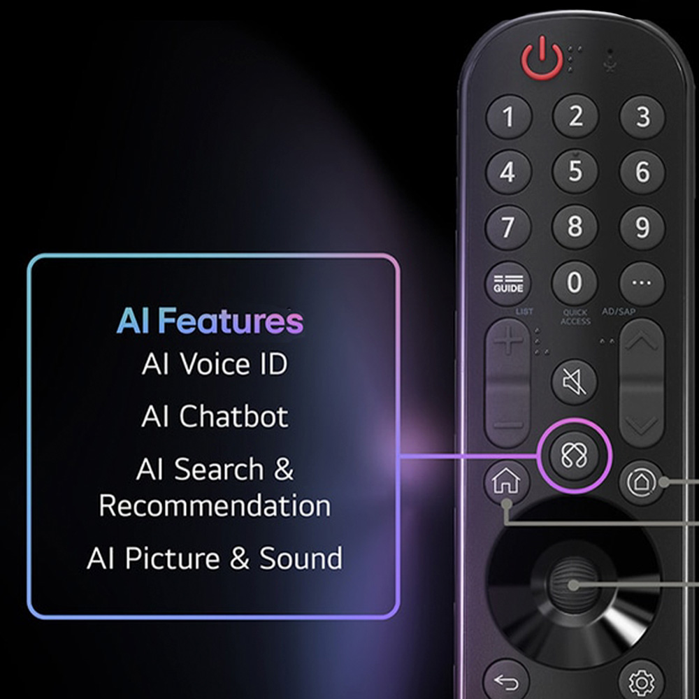 LG OLED97G5RLA — пульт AI Magic Remote с кнопкой AI и голосовым управлением