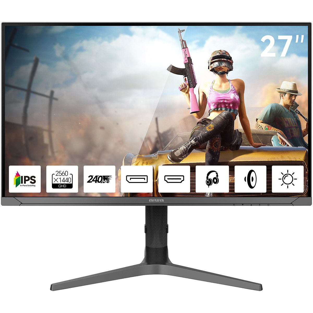 AIWA MD2715 — 27-дюймовый IPS QHD монитор 240 Гц фронтальный вид