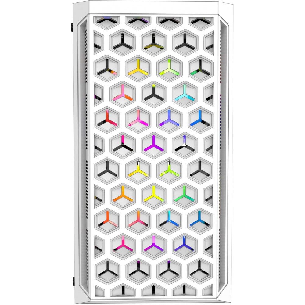 Powercase Mistral Micro Z3W фронтальная панель сетка с шестиугольными отверстиями разноцветная RGB подсветка вентиляторов