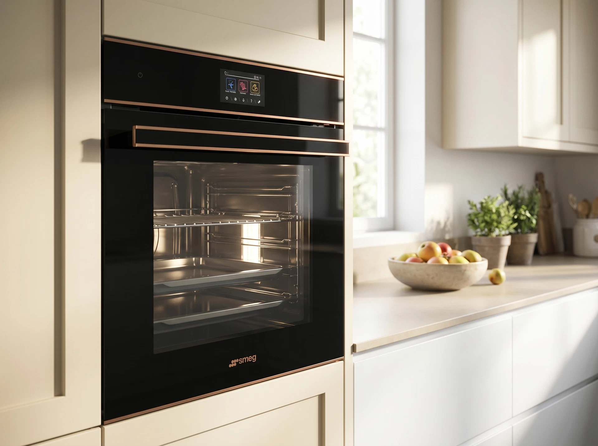 Электрический духовой шкаф Smeg Dolce Stil Novo SO6604S4PNR - фото в интерьере