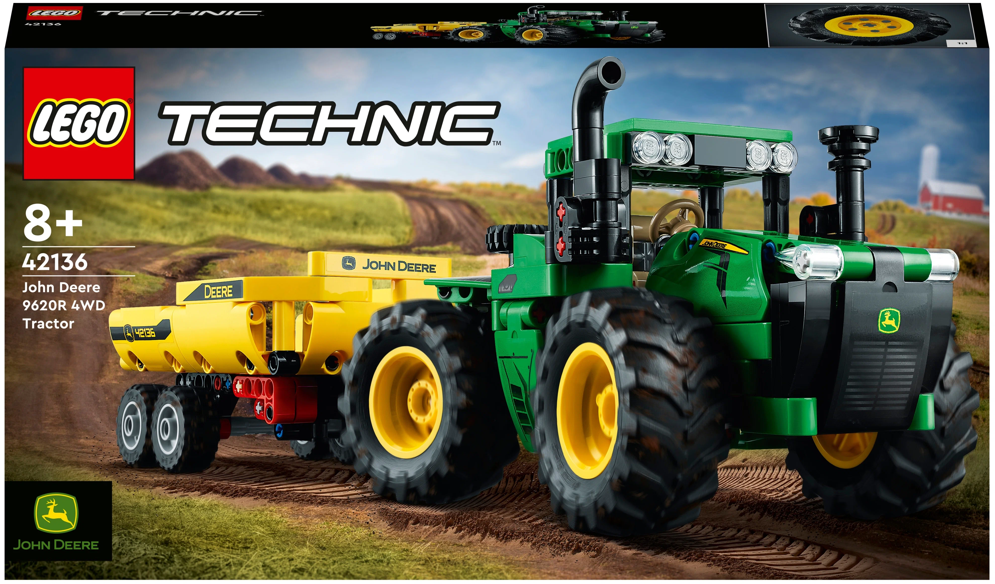 Конструктор LEGO Technic 42136 John Deere 9620R 4WD Tractor, 390 дет.