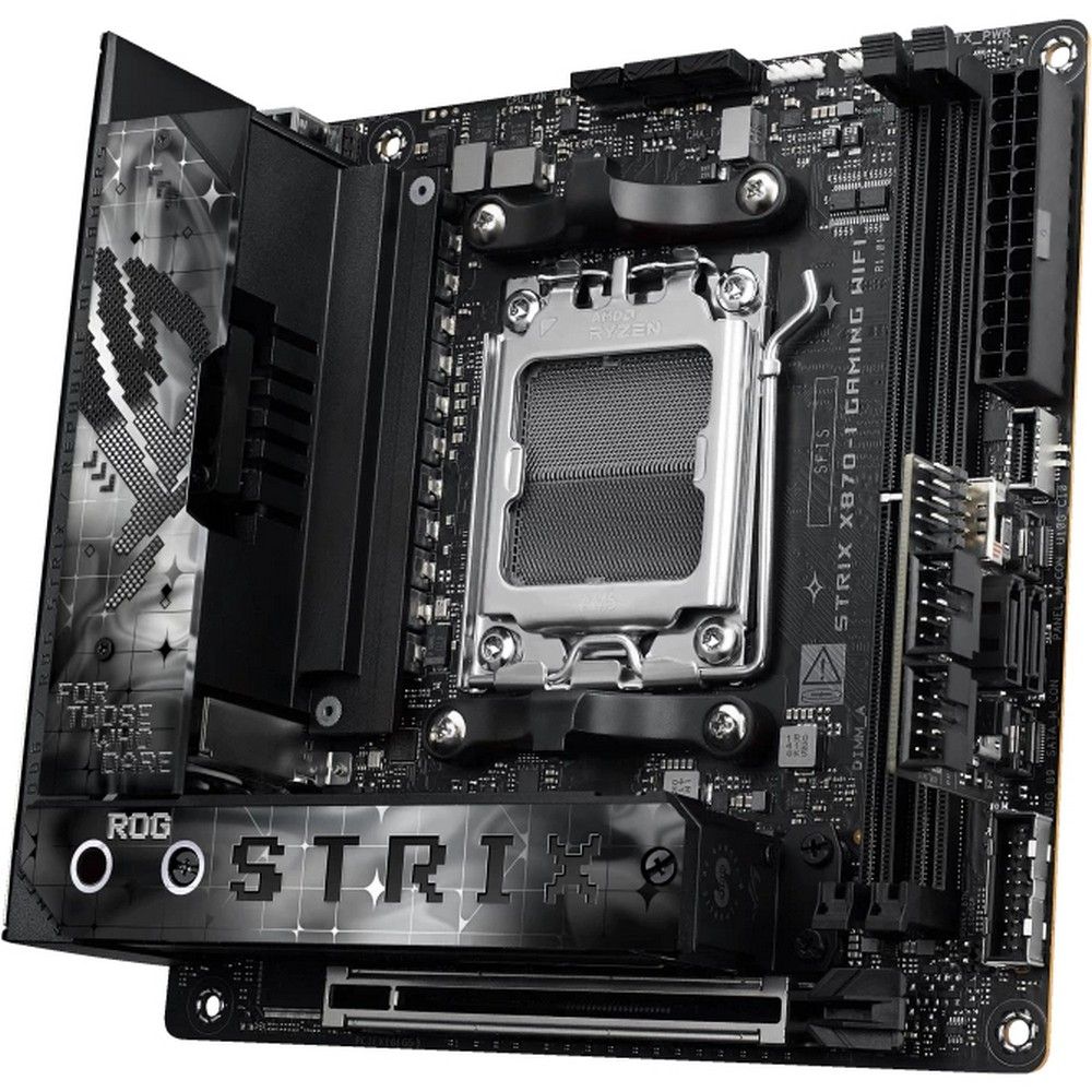 ASUS ROG Strix X870-I Gaming WiFi комплектация внешняя звуковая карта кабели SATA антенна