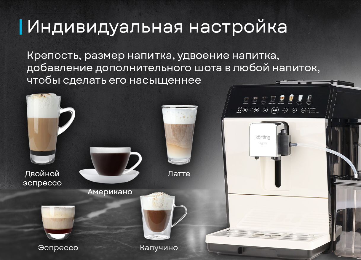 Korting KACM 2026 W Fagotti съёмный молочный контейнер 400 мл с крышкой система вспенивания Cream Pro