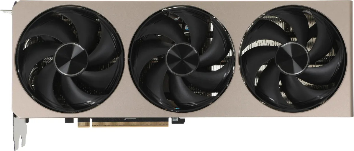 MSI RTX 5070 Ti 16G INSPIRE 3X OC вид спереди — тройная система охлаждения с тремя осевыми вентиляторами