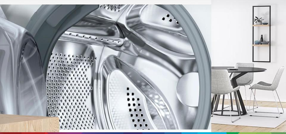 Bosch WKD28543EU барабан из нержавеющей стали — перфорация для равномерного отжима