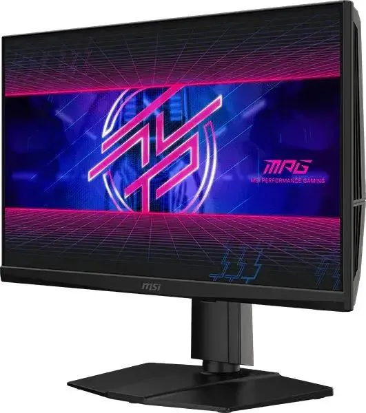 MSI MPG 242R X60N вид сбоку на регулируемой подставке — дизайн корпуса и глубина