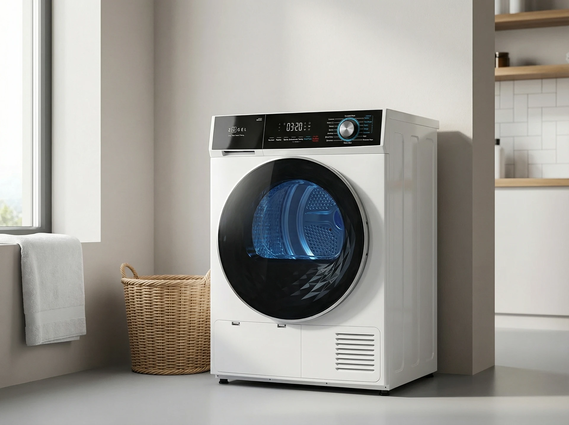 Сушильная машина Zugel ZDF82HP белый - фото в интерьере