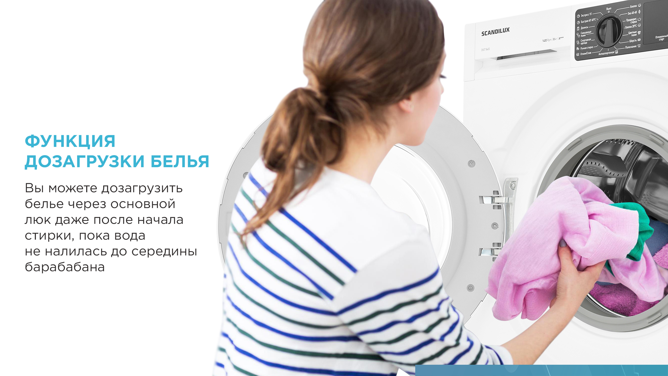 Scandilux DX3T 8400 встраиваемая стиральная машина общий вид
