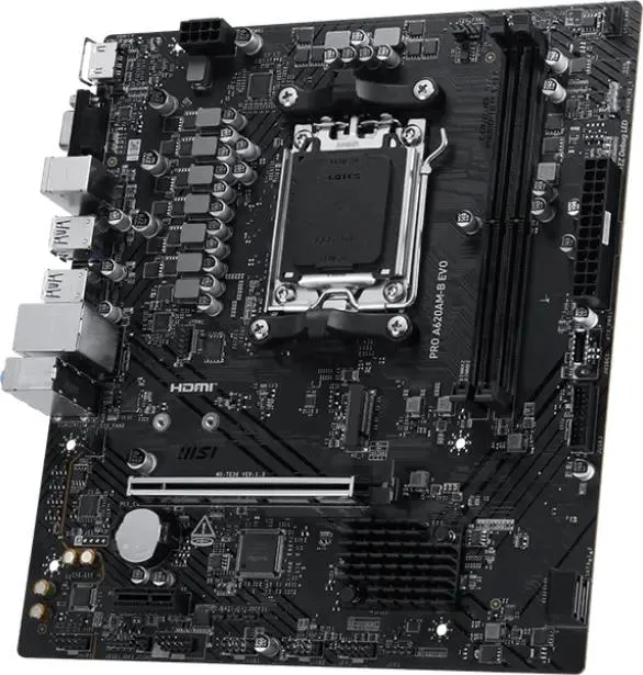MSI Pro A620AM-B Evo задняя панель портов USB HDMI VGA RJ-45