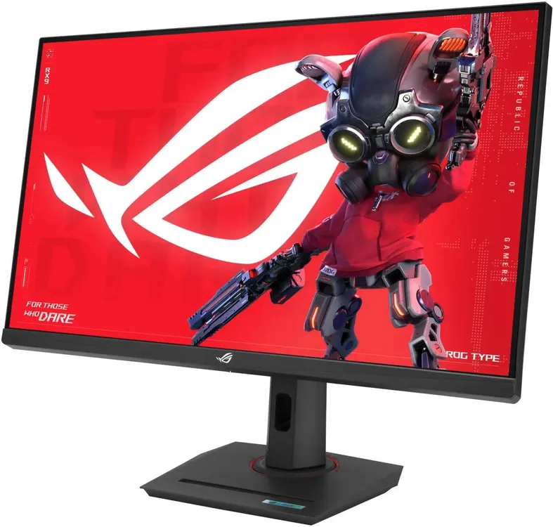 ASUS XG32UCG монитор 32 дюйма конструкция подставки и фронтальная панель ROG