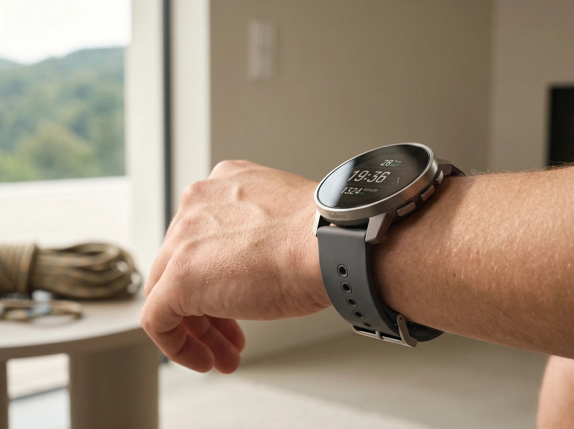 Suunto 9 Peak Pro темно-серый серебристый — дизайн в интерьере, вид спереди