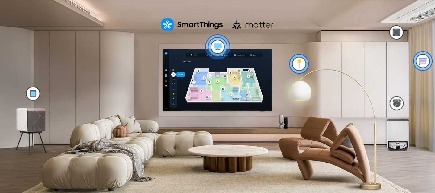 Samsung QE65QN900F с интерфейсом SmartThings — управление умным домом на экране телевизора