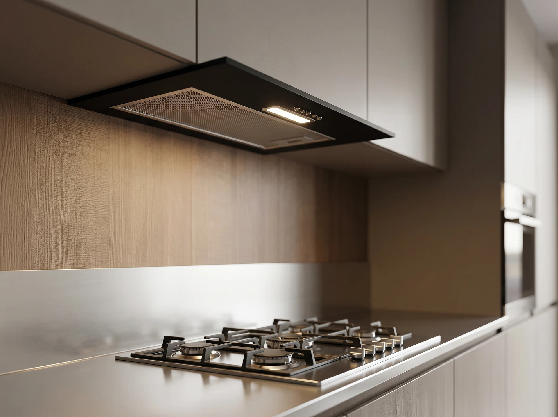 Встраиваемая вытяжка Lex GS Bloc Light 600 черный - фото в интерьере