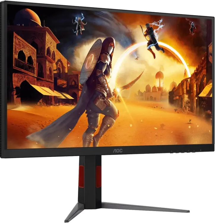 AOC Q27G4ZMN вид спереди с игровым контентом на экране