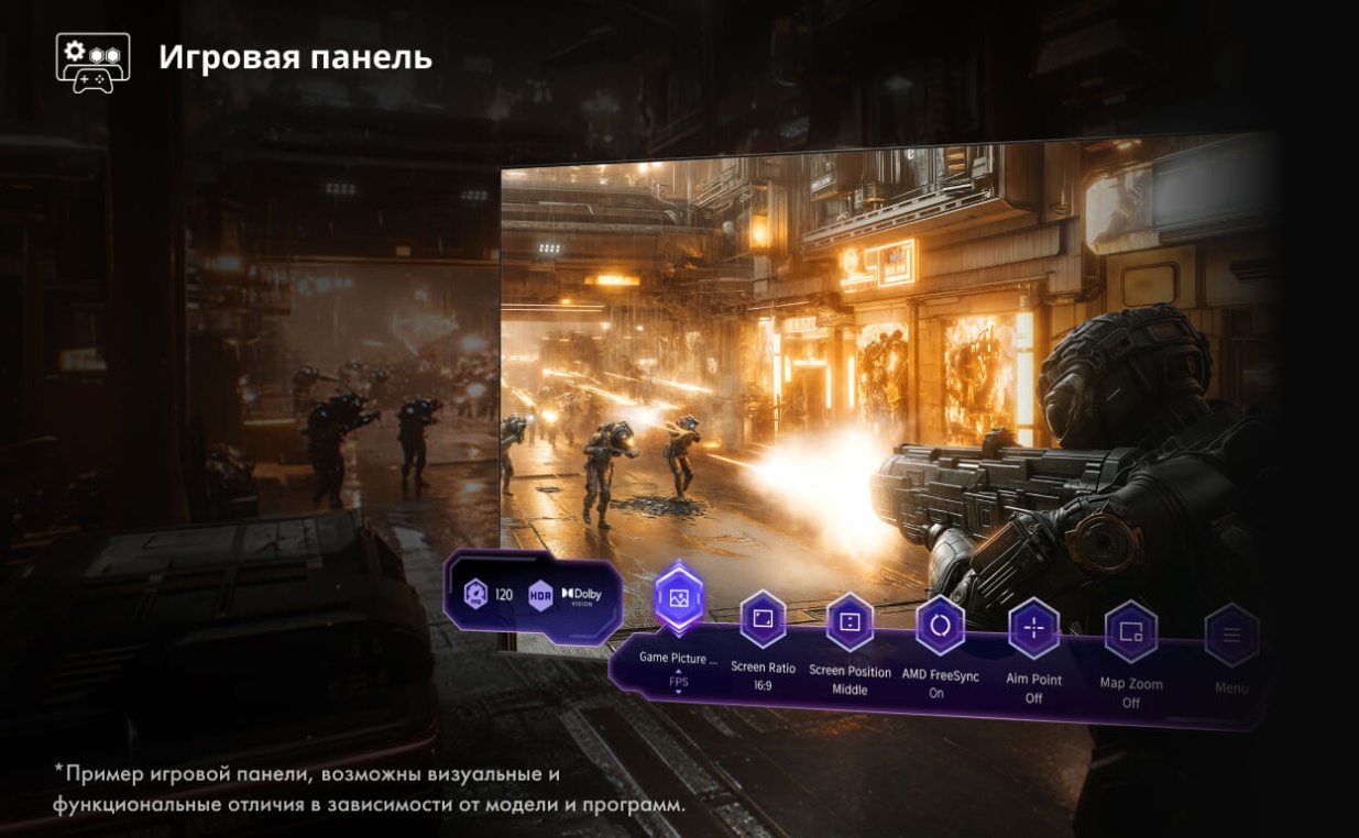 Hisense 55U8Q — игровая панель, управление параметрами