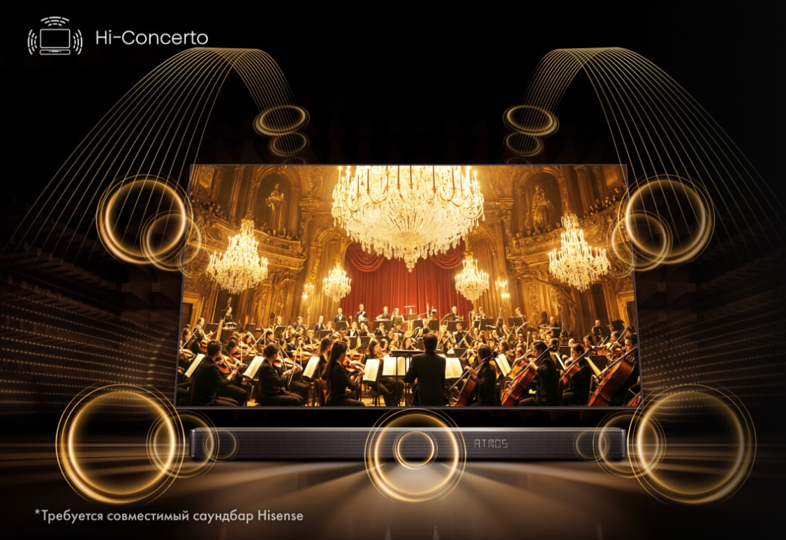 Hisense 55U8Q — Hi-Concerto, синхронизация с саундбаром