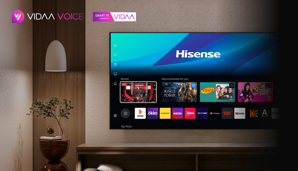 Hisense 55U8Q — Smart TV VIDAA, интерфейс