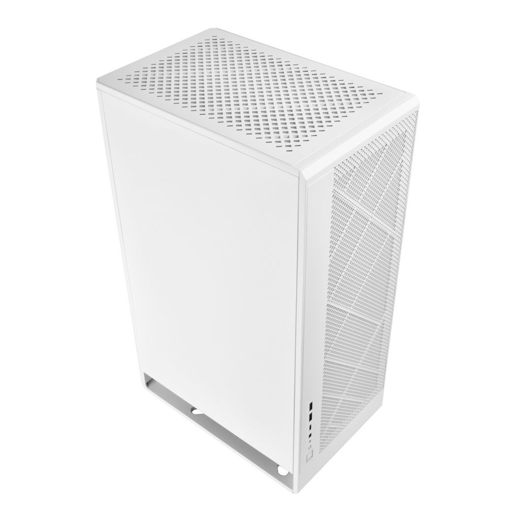 SilverStone ALTA G1M белый корпус Mini-Tower угловой вид перфорированные панели