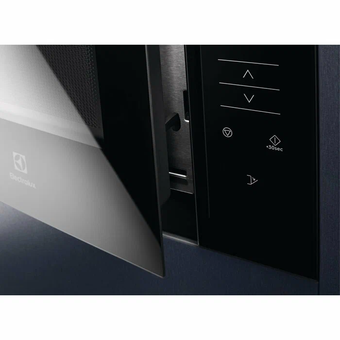 Electrolux KMFE172TEX боковой профиль встраиваемой микроволновой печи в чёрном корпусе