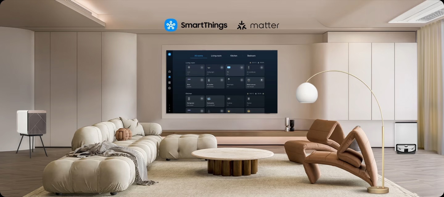Samsung QE55S90FAEXRU &mdash; SmartThings управление умным домом на экране телевизора