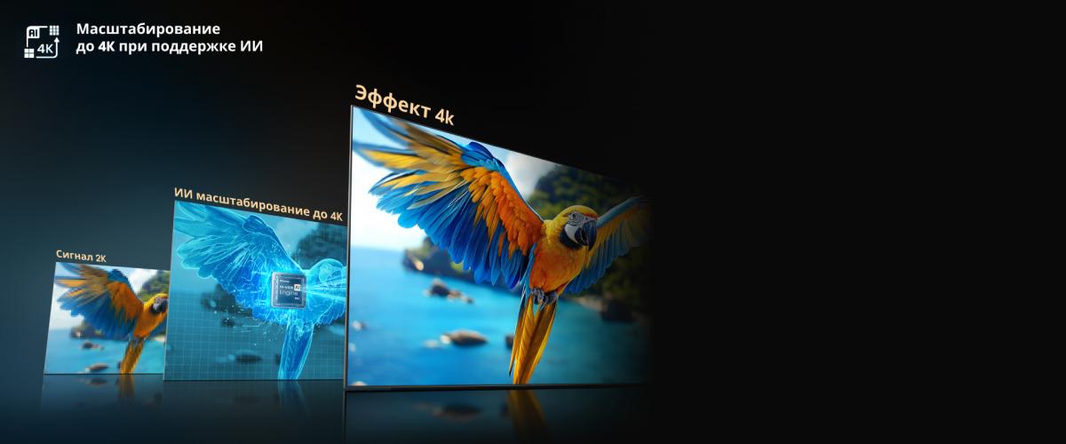 4K AI Upscaler — апскейлинг изображения в Hisense 65U7Q Pro