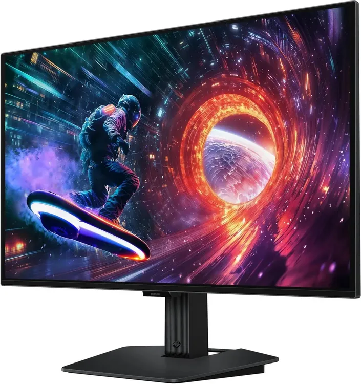 Samsung Odyssey S27FG502SIXCI боковой вид &mdash; тонкий OLED-корпус и глубина цветопередачи