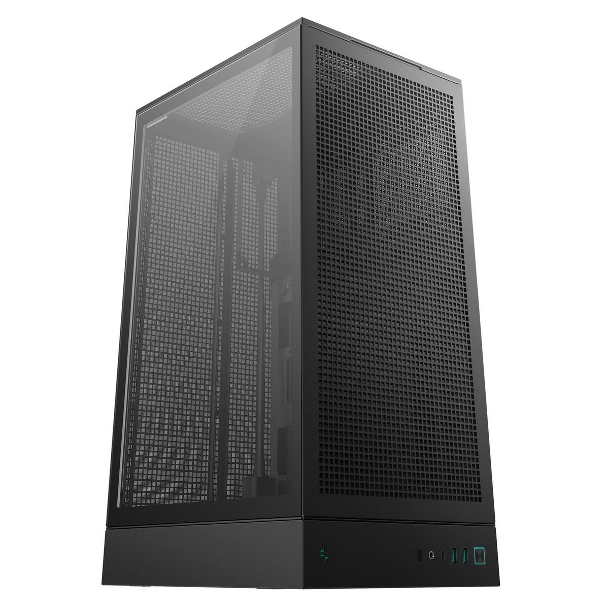 DeepCool CH270 вид спереди сетчатые панели и передняя панель управления