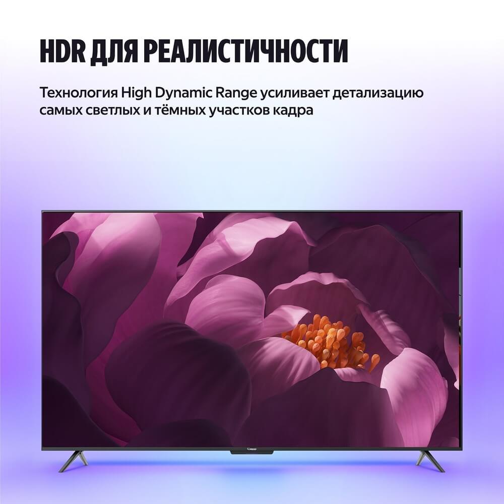 Яндекс ТВ Станция Бейсик QLED 43 — вид сбоку, дизайн