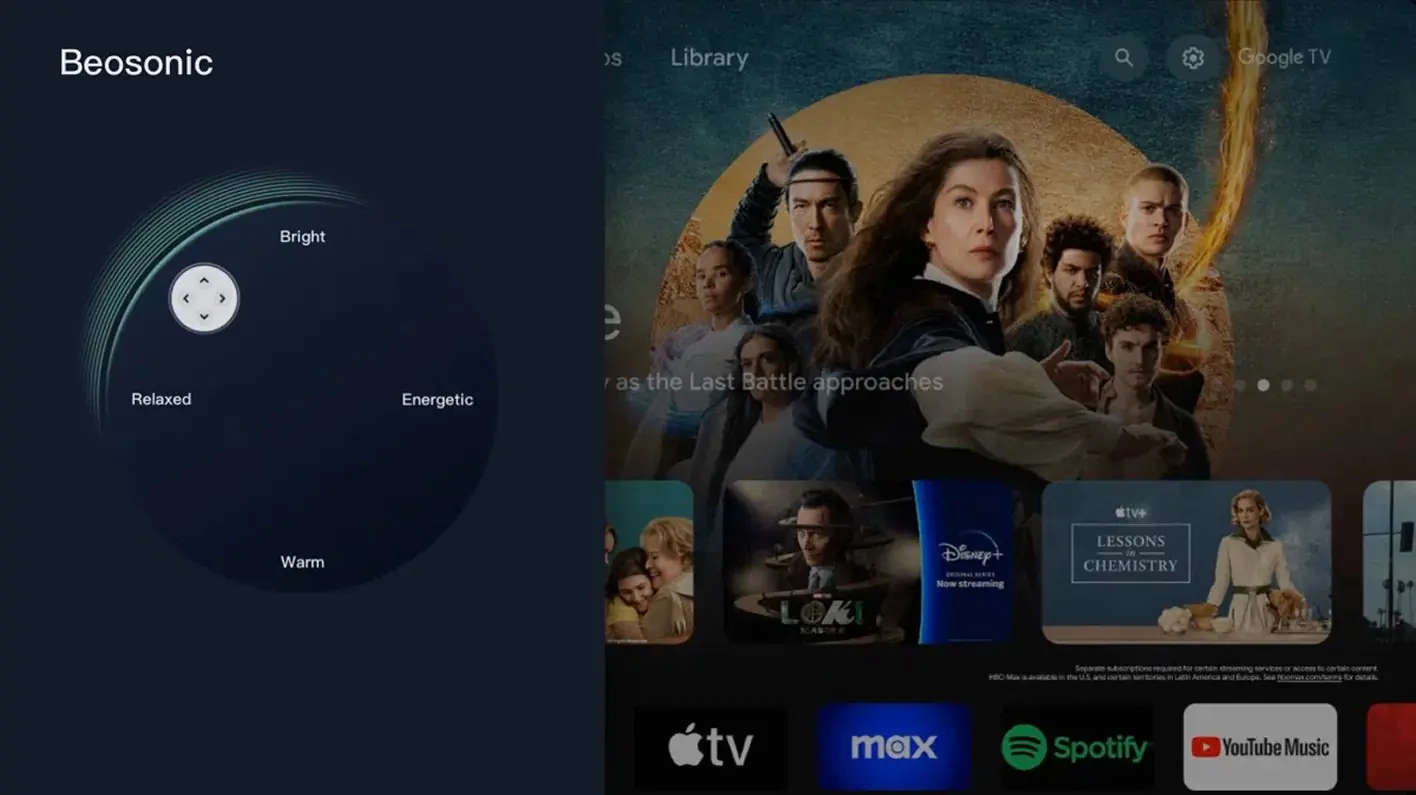TCL 75C8K &mdash; интерфейс Beosonic для настройки звука