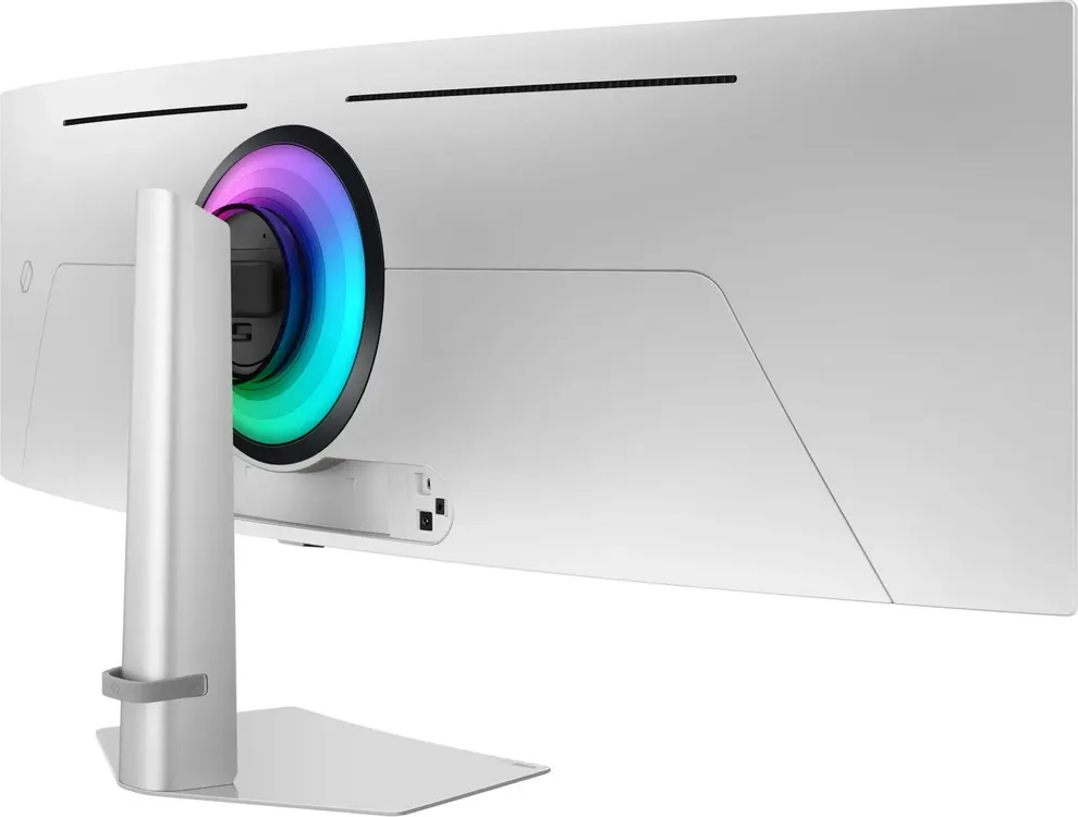 Samsung Odyssey S49DG932SIXCI разъёмы и порты на задней панели, RGB-подсветка подставки