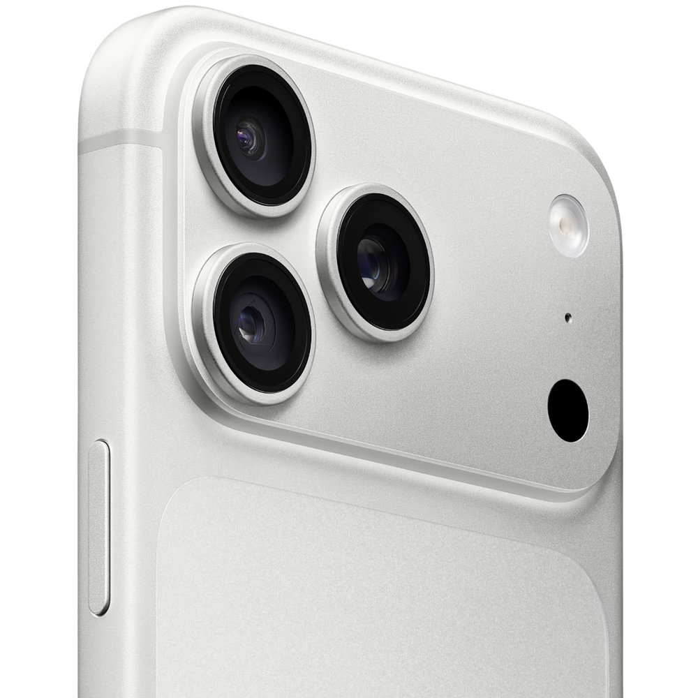 Apple iPhone 18 Pro Max 256GB Silver вид сбоку тройная камера с серебристым обрамлением и боковая кнопка