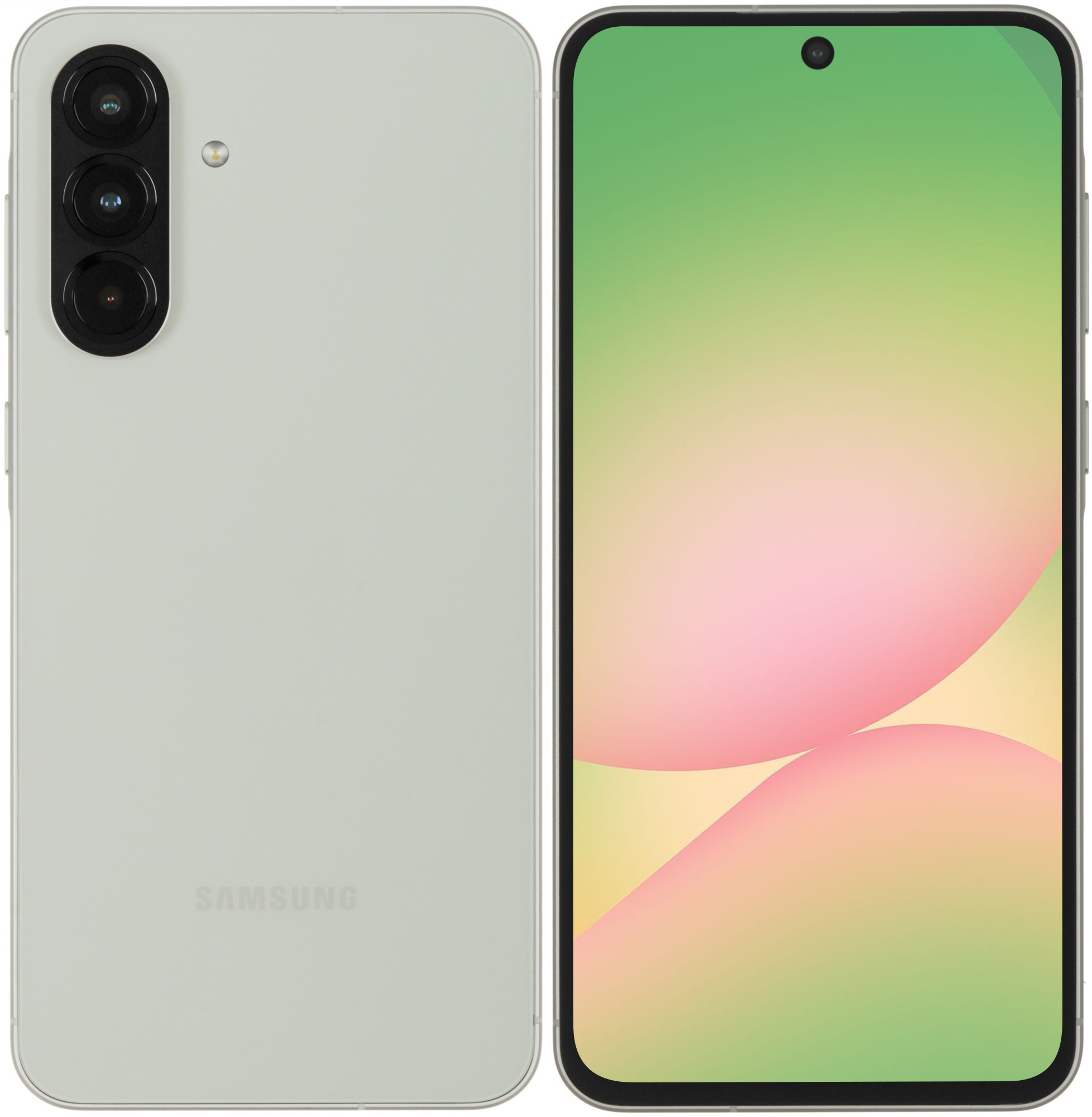 Samsung Galaxy A56 5G зелёный — вид спереди Super AMOLED дисплей 6.7 дюйма