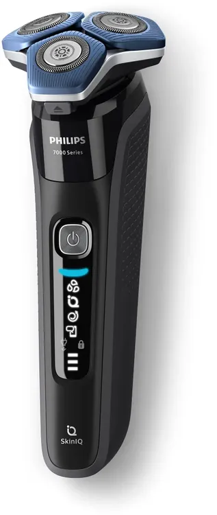 Philips S7886/35 панель управления с дисплеем и логотипом SkinIQ, чёрный корпус