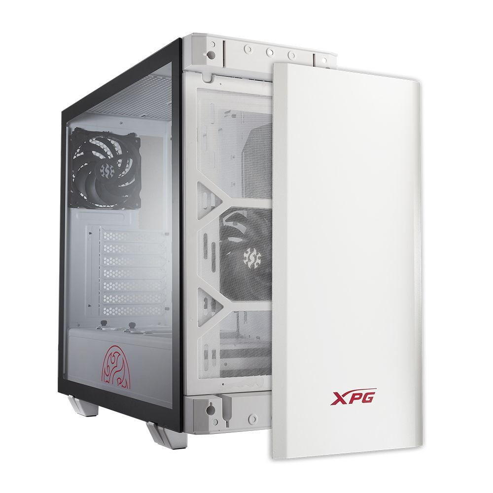ADATA XPG INVADER INVADER-WHCWW вид сзади кабелеменеджмент и тыловой монтаж Mid-Tower