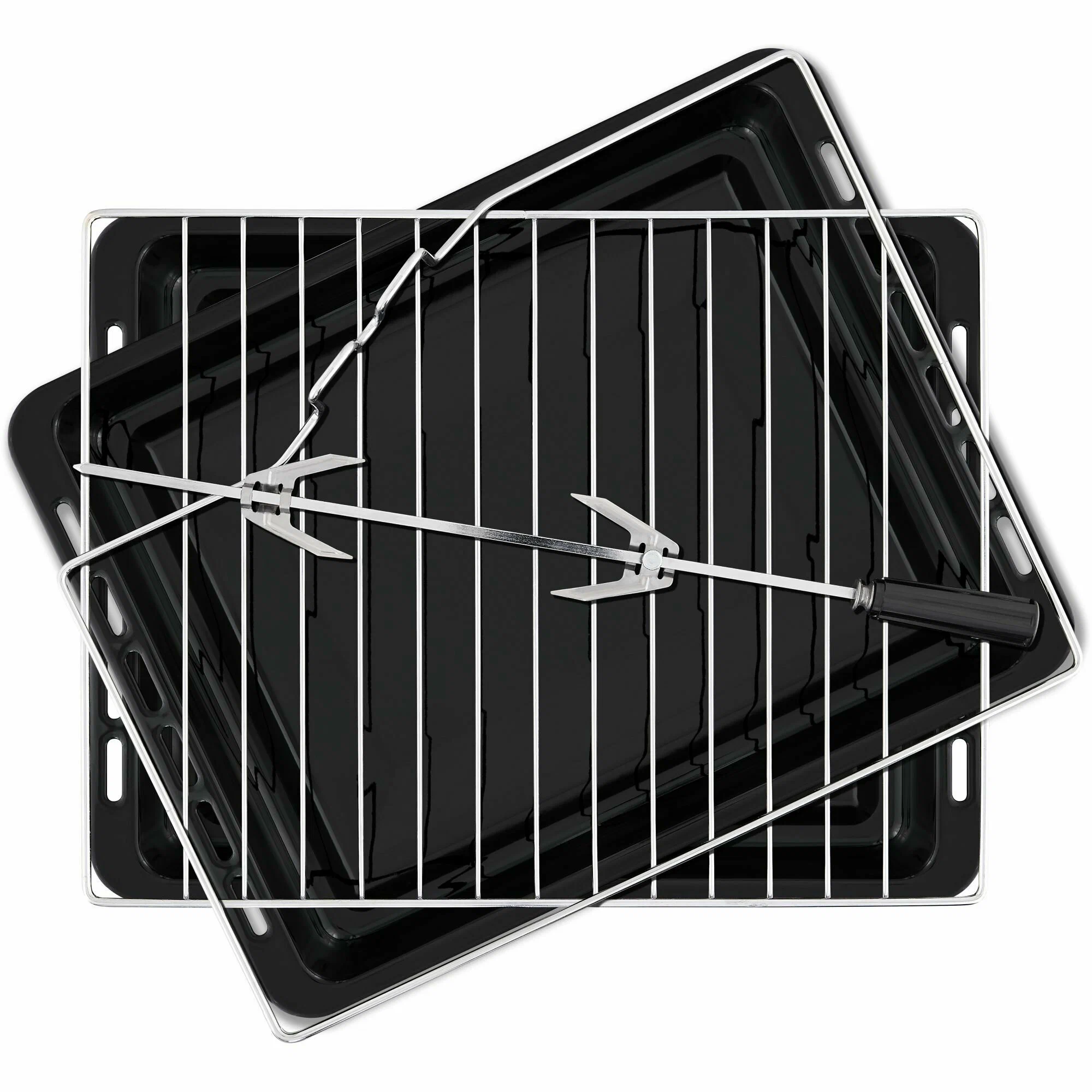 Hiberg VM 6192 W внутренняя камера со съёмными решётками и вертелом для гриля