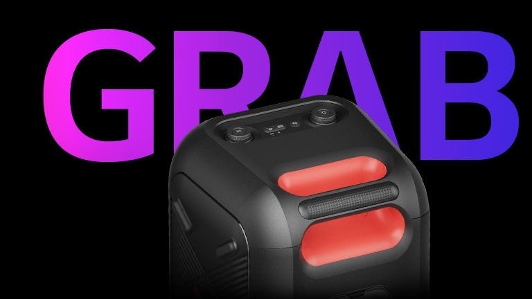 Крупный план ручки. Сзади написано слово «GRAB» для дизайна.