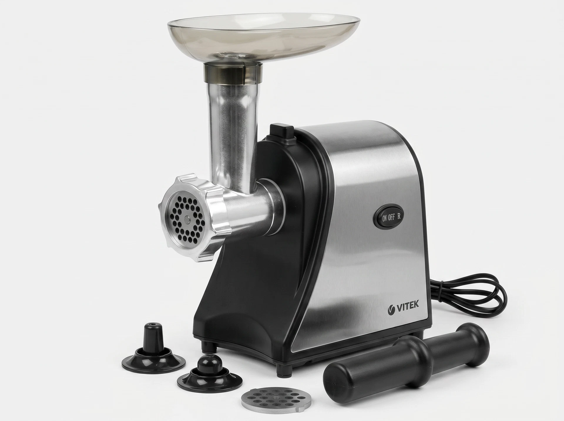 Vitek VT-3636 корпус серый пластик с металлическими элементами крупный план