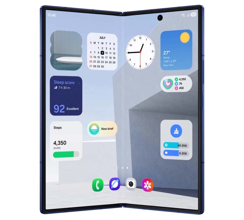Samsung Galaxy Z Fold7 — дашборд и виджеты для большого экрана