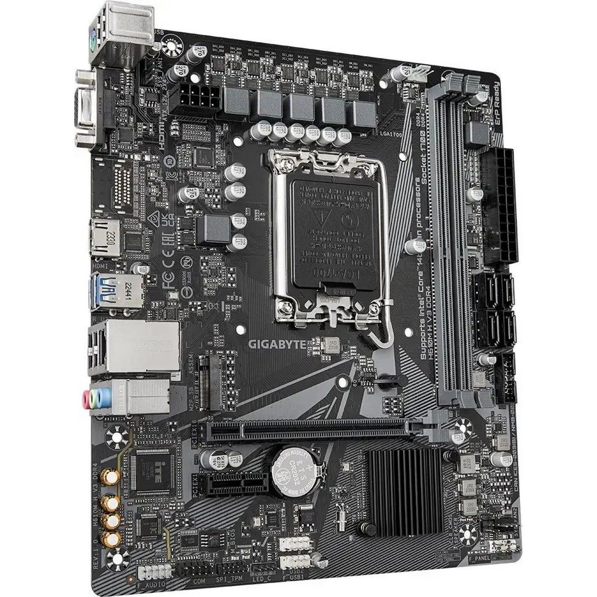 Gigabyte H610M H V3 DDR4 разъёмы задней панели HDMI USB LGA 1700